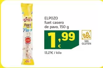 Oferta de Elpozo - Fuet Casero De Pavo por 1,99€ en HiperDino