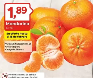 Oferta de Origen - Mandarina por 1,89€ en Suma Supermercados