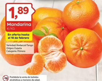 Oferta de Origen - Mandarina por 1,89€ en Suma Supermercados