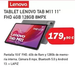 Oferta de Lenovo - Tablet Tab M11 11" FHD 4GB 128GB 8MPX por 179,9€ en Microsshop