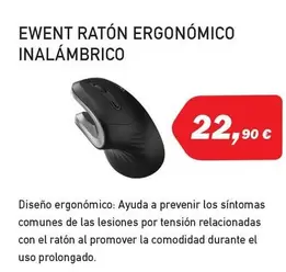 Oferta de Ewent -  Ratón Ergonómico Inalámbrico por 22,9€ en Microsshop