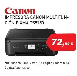 Oferta de Canon - Impresora Multifuncion Pixma TS5150 por 72,9€ en Microsshop