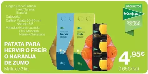 Oferta de Origen - Patata Para Hervir O Naranja De Zumo por 4,95€ en Hipercor