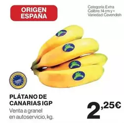 Oferta de Origen - Plátano De Canarias Igp por 2,25€ en Hipercor