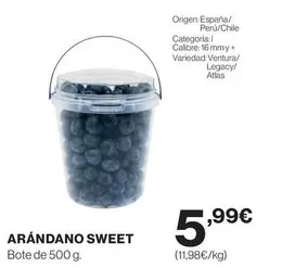 Oferta de Origen - Arándano Sweet por 5,99€ en Hipercor