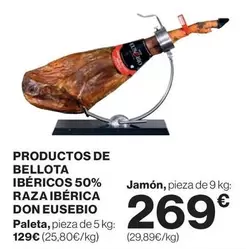 Oferta de Bellota - Productos De  Ibéricos 50% Raza Ibérica por 269€ en Hipercor