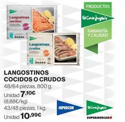 Oferta de Hipercor - Langostinos Cocidos O Crudos por 7,1€ en Hipercor