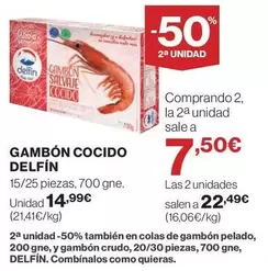 Oferta de Delfín - Gambon Cocido por 14,99€ en Hipercor