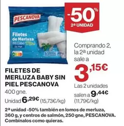 Oferta de Pescanova - Filetes De Merluza Baby Sin Piel por 6,29€ en Hipercor