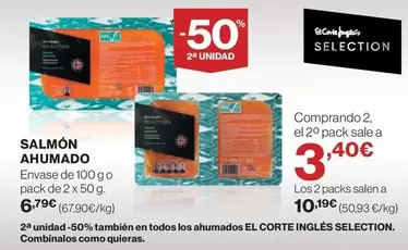 Oferta de Salmón Ahumado por 6,79€ en Hipercor