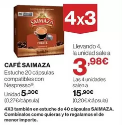 Oferta de Saimaza - Café por 5,3€ en Hipercor