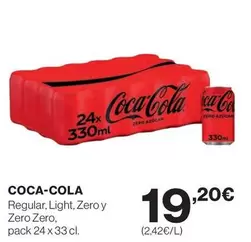 Oferta de Coca-Cola - Regular, Light, Zero Y Zero Zero por 19,2€ en Hipercor