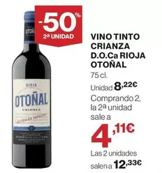 Oferta de Otoñal - Vino Tinto Crianza D.o.ca Rioja por 8,22€ en Hipercor