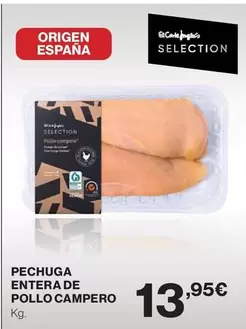 Oferta de Origen - Pechuga Entera De Pollo Campero por 13,95€ en Hipercor