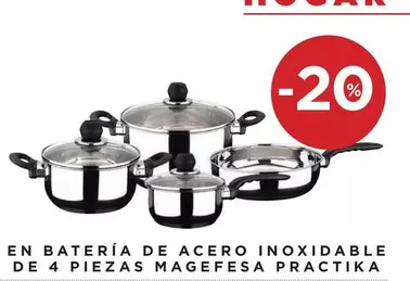 Oferta de Magefesa - En Batería De Acero Inoxidable De 4 Piezas  Practica en Hipercor