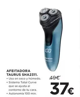 Oferta de Taurus - Afeitadora Sha2311 por 37€ en Hipercor