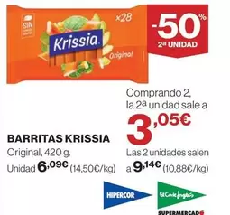 Oferta de Krissia - Barritas por 6,09€ en Hipercor