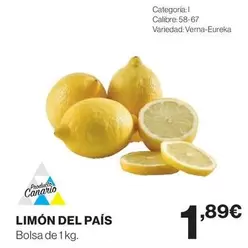 Oferta de Limón Del País por 1,89€ en Hipercor