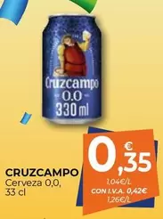 Oferta de Cruzcampo - Cerveza 0,0 por 0,35€ en CashDiplo