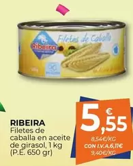 Oferta de Ribeira - Filetes De Caballa En Aceite De Girasol por 5,55€ en CashDiplo