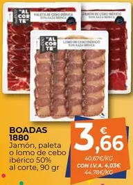 Oferta de Boadas - Jamón, Paleta O Lomo De Cebo Ibérico por 3,66€ en CashDiplo