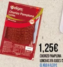 Oferta de Ifa Eliges - Chorizo Pamplona Lonchas por 1,25€ en Claudio