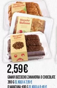 Oferta de Gimar - Bizcocho Zanahoria O Chocolate por 2,59€ en Claudio