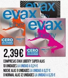 Oferta de Evax - Compresas Liberty Super Alas por 2,39€ en Claudio