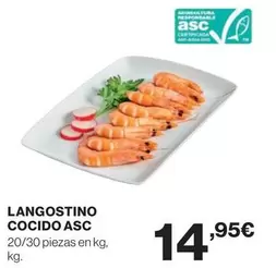 Oferta de Langostino Cocido Asc por 14,95€ en Supercor