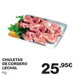 Oferta de Chuletas De Cordero Lechal por 25,95€ en Supercor