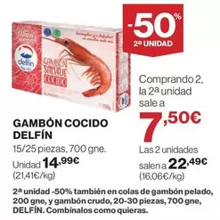 Oferta de Delfín - Gambon Cocido por 14,99€ en Supercor