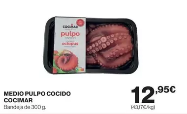 Oferta de Cocimar - Medio Pulpo Cocido por 12,95€ en Supercor Exprés