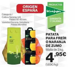 Oferta de El Corte Inglés - Patata Para Freir O Naranja De Zumo por 4,95€ en Supercor Exprés