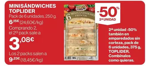 Oferta de Toplider - Minisandwiches por 6,15€ en Supercor Exprés