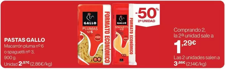 Oferta de Gallo - Pastas por 2,57€ en Supercor Exprés