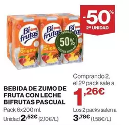 Oferta de Pascual - Bebida De Zumo De Fruta Con Leche Bifrutas por 2,52€ en Supercor Exprés