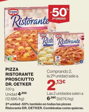 Oferta de Dr Oetker - Pizza Ristorante Prosciutto por 4,25€ en Supercor Exprés