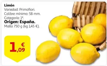 Oferta de Origen - Limón por 1,09€ en Alcampo