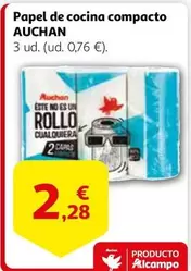 Oferta de Auchan - Papel De Cocina Compacto por 2,28€ en Alcampo