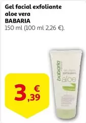 Oferta de Babaria - Gel Facial Exfoliante Aloe Vera por 3,39€ en Alcampo