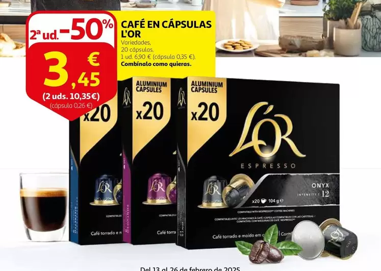 Oferta de L'or - Café En Cápsulas por 3,45€ en Alcampo