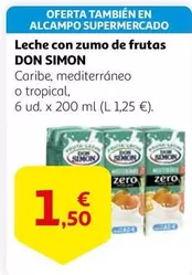 Oferta de Don Simón - Leche Con Zumo De Frutas por 1,5€ en Alcampo