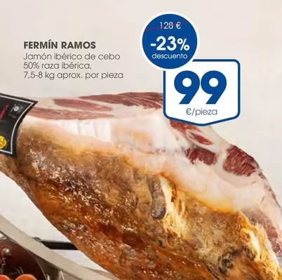 Oferta de Jamón Ibérico De Cebo 50% Raza Ibérica por 99€ en Supermercados Plaza