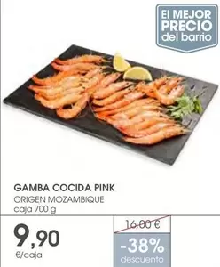 Oferta de Origen - Gamba Cocida Pink por 9,9€ en Supermercados Plaza