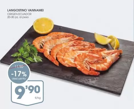 Oferta de Origen - Langostino Vannamei por 9,9€ en Supermercados Plaza