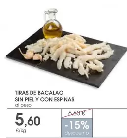 Oferta de Tiras De Bacalao Sin Piel Y Con Espinas por 5,6€ en Supermercados Plaza