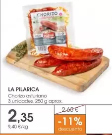 Oferta de Chorizo Asturiano 3 Unidades por 2,35€ en Supermercados Plaza