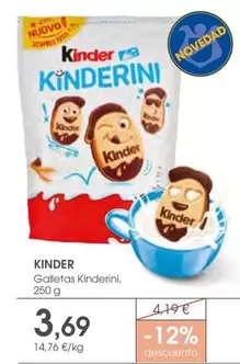 Oferta de Kinder - por 3,69€ en Supermercados Plaza