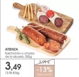 Oferta de Salchichon O Chorizo De La Abuela por 3,49€ en Supermercados Plaza