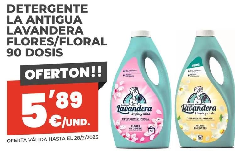 Oferta de La Antigua Lavandera - Detergente Flores/Floral por 5,89€ en Díaz Cadenas